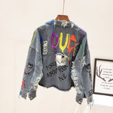 Street Fashion Graffiti Denim Jacket